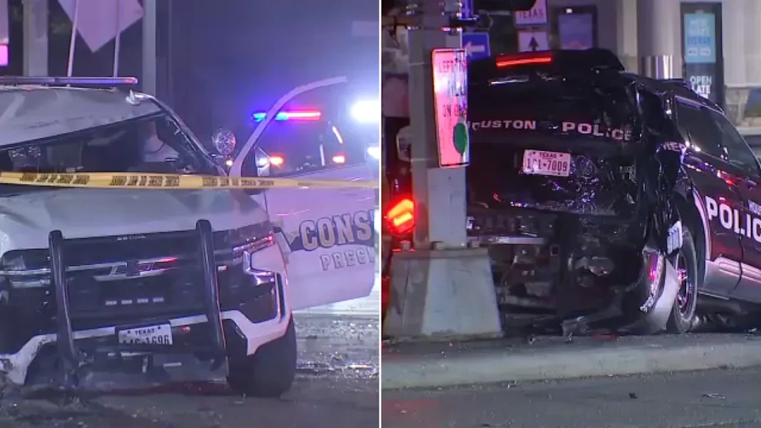 3 law enforcement officials injured in separate crashes during overnight chase, HPD says