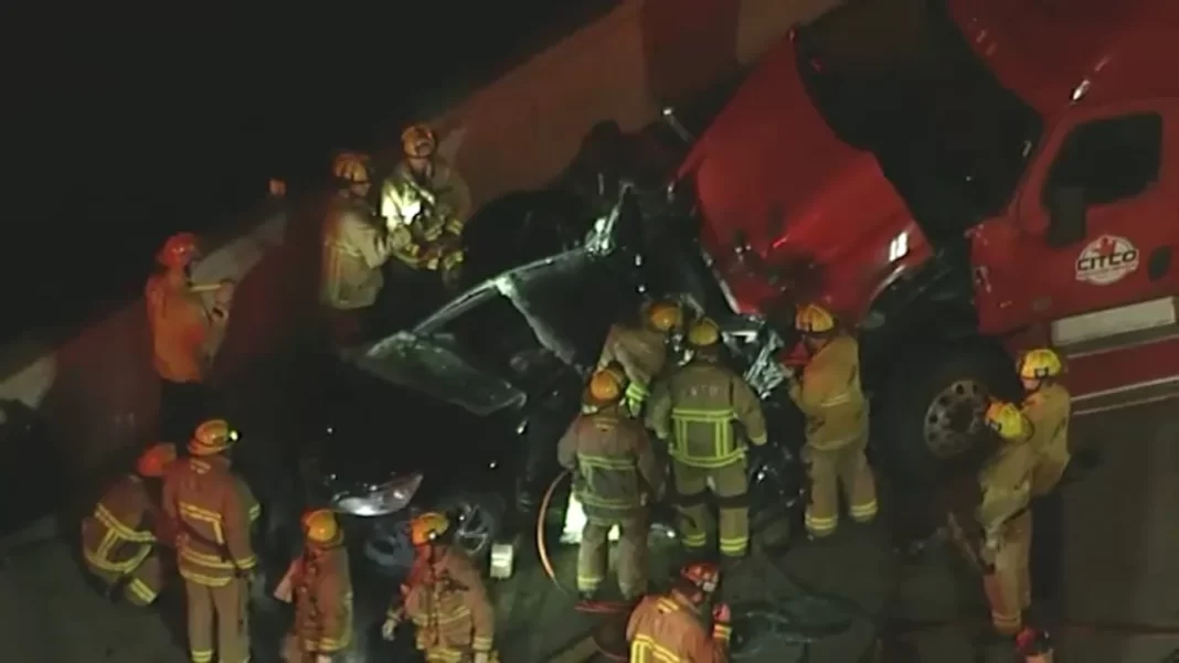 3 killed in violent crash involving semitruck on 210 Freeway in Sunland area
