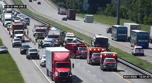 Crash on I-95 NB near St. Johns-Flagler line blocking left and center lanes