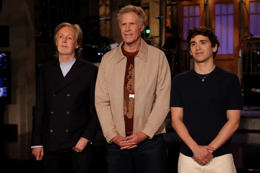 Will Ferrell plays Epstein’s ghost and Paul McCartney delivers a surprise third song