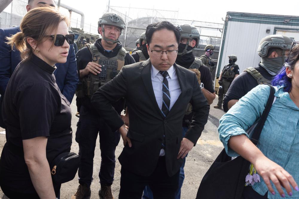 US senator says he was pepper sprayed by federal agents during protest at ICE facility
