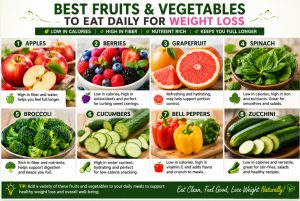 Best fruits and vegetables to eat daily for weight loss