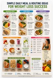 Healthy daily meal routine for sustainable weight loss