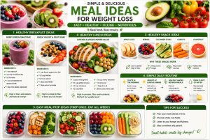 Healthy meal ideas with fruits and vegetables for weight loss