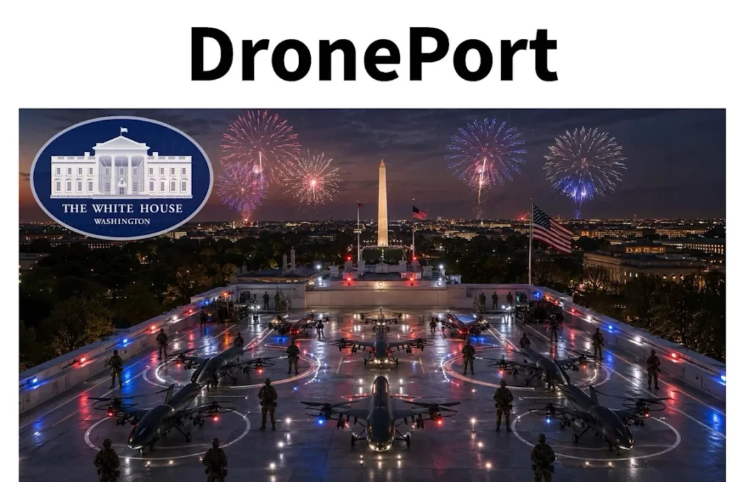 Trump posts AI-generated images of a “DronePort” he wants on top of the new White House ballroom