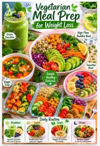 Healthy vegetarian meal prep ideas for daily weight loss