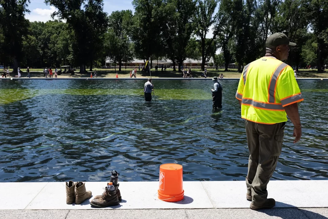 Trump blames vandals for Reflecting Pool problems and says it may need to be drained again