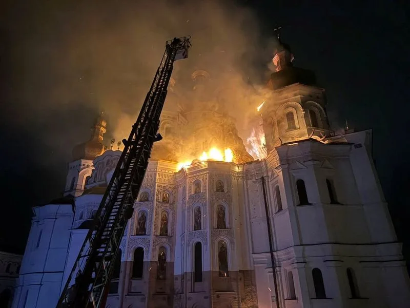 Russia says it did not strike Kyiv monastery, says a U.S.-made Patriot air defence missile did