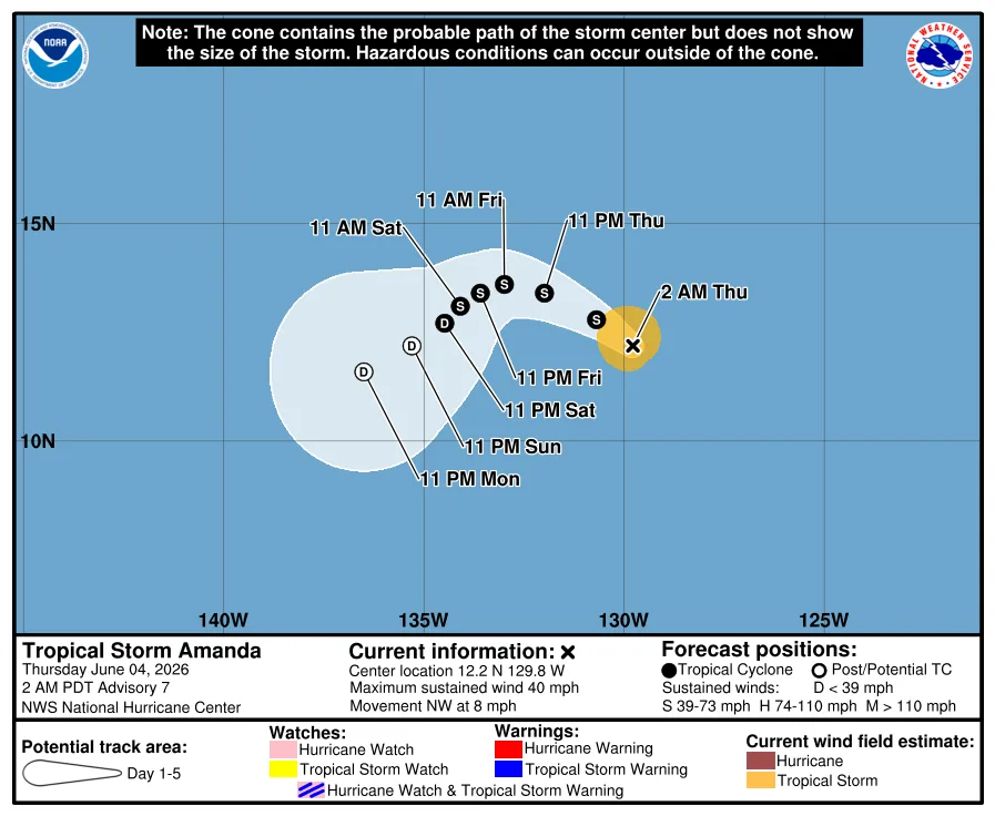 Where is Tropical Storm Amanda? See path tracker, spaghetti models