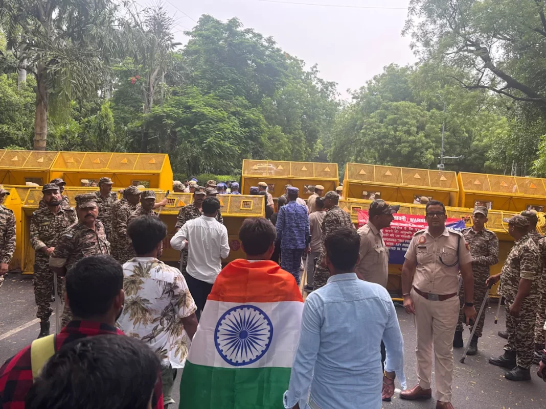 India’s Cockroach movement supporters gather to attempt a march to Parliament