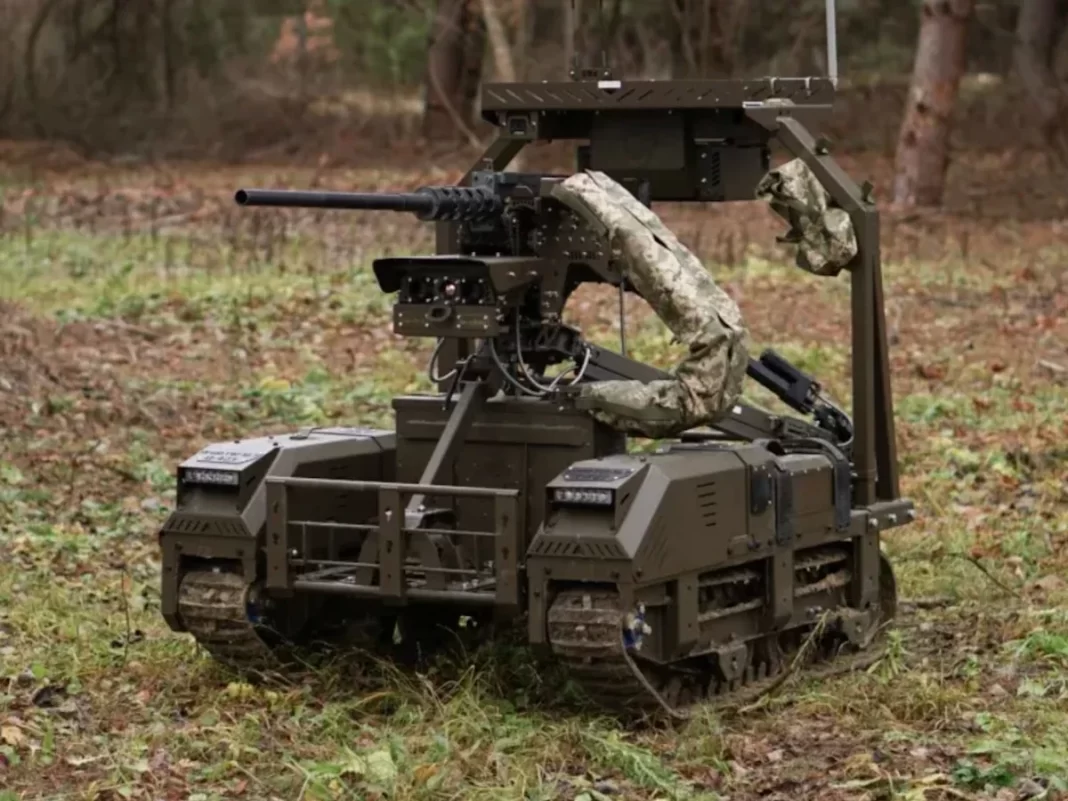 Ukraine’s robots are carrying the heavy century-old M2 Browning machine gun into battle so troops don’t have to