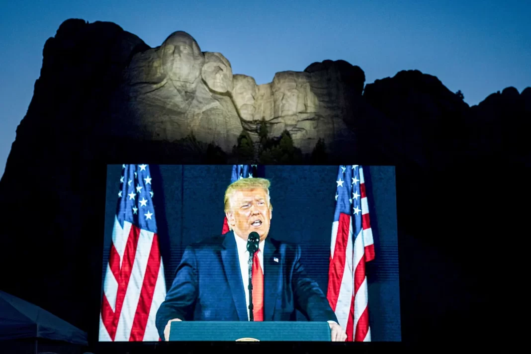 Trump warns of communist ‘threat’ and touts America’s strength at Mount Rushmore