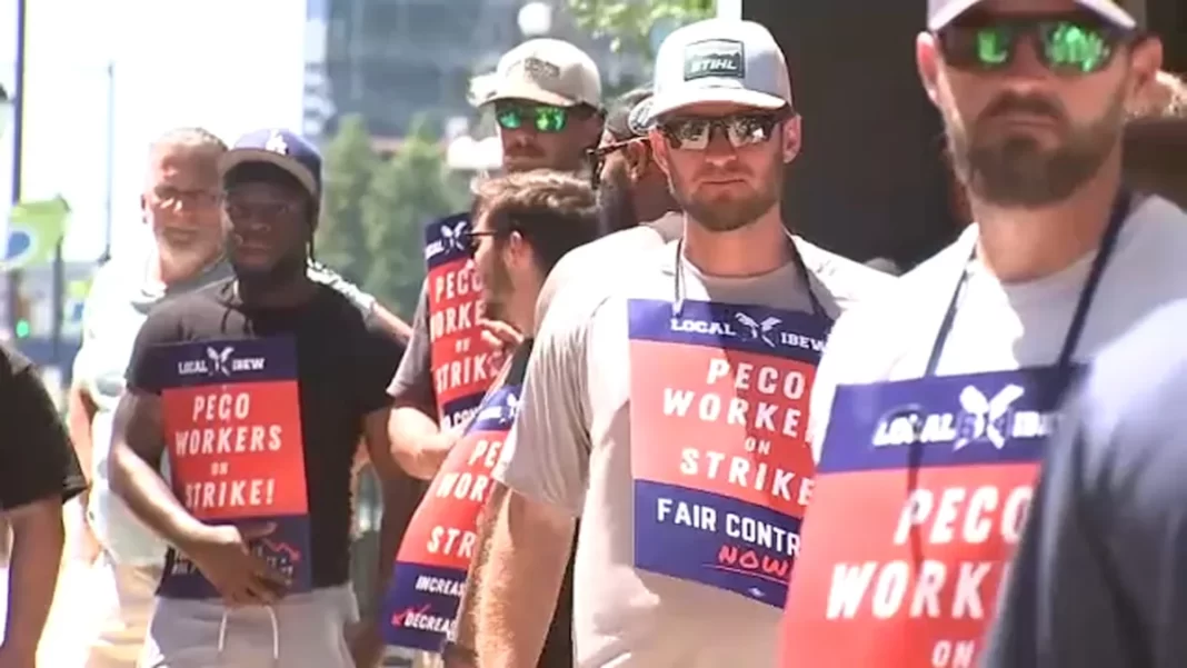 Union claims 3 striking PECO workers injured on picket lines